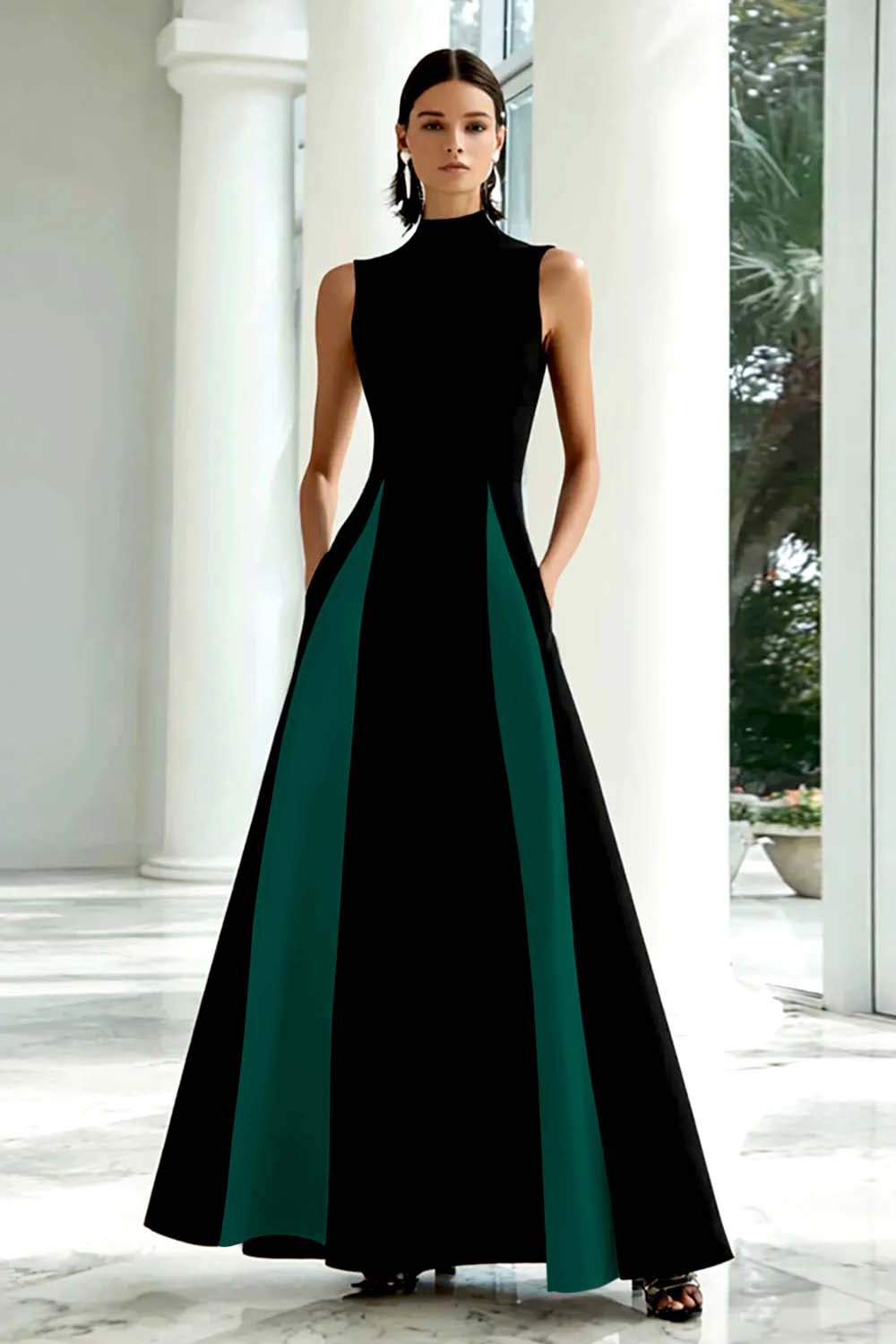 Black and Dark Green