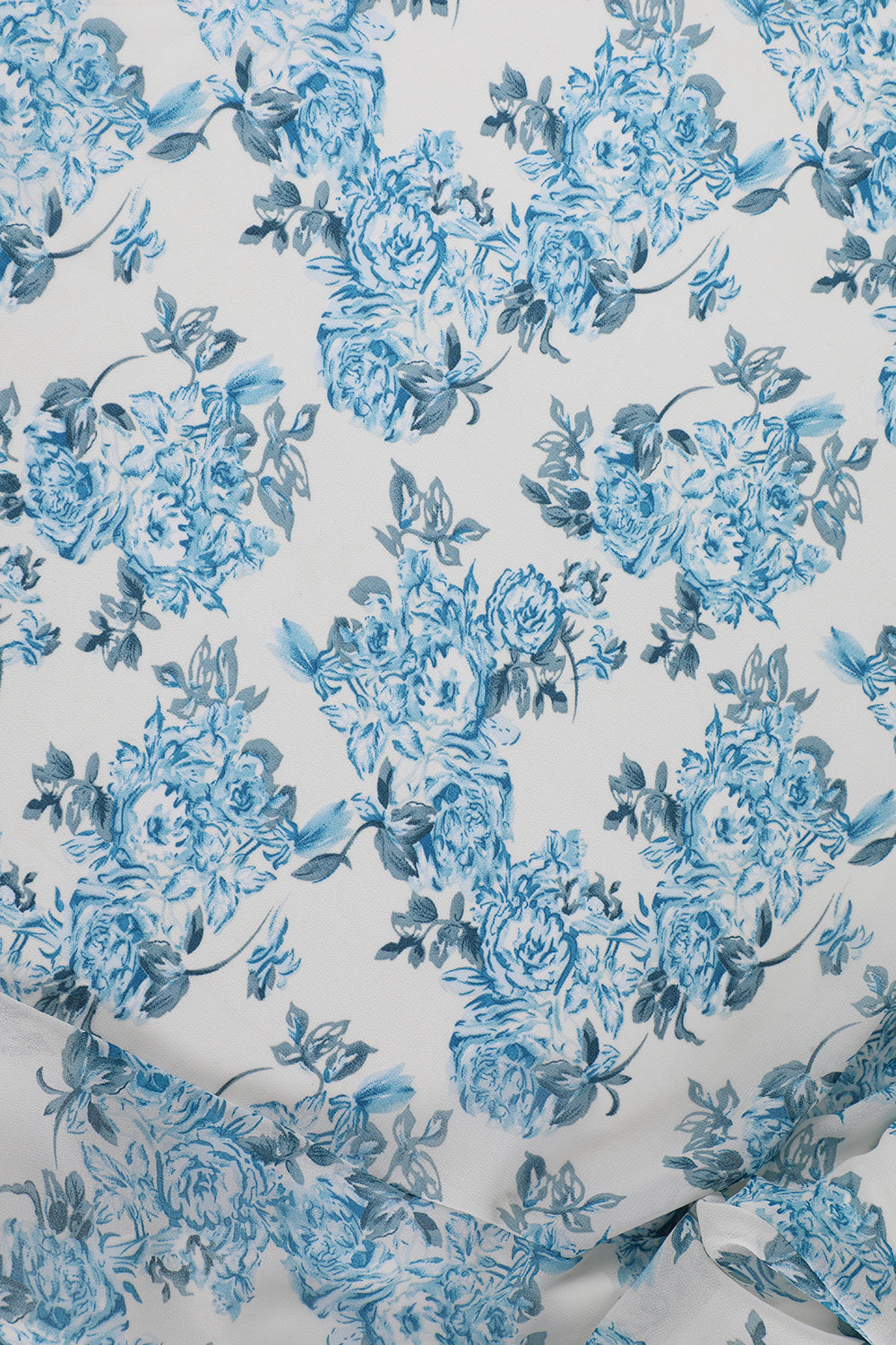 White Blue Floral